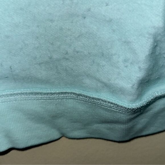 PELOTON L Mint Blue Green Classic Fleece Interior Crewneck Pullover Sweatshirt - Picture 9 of 15
